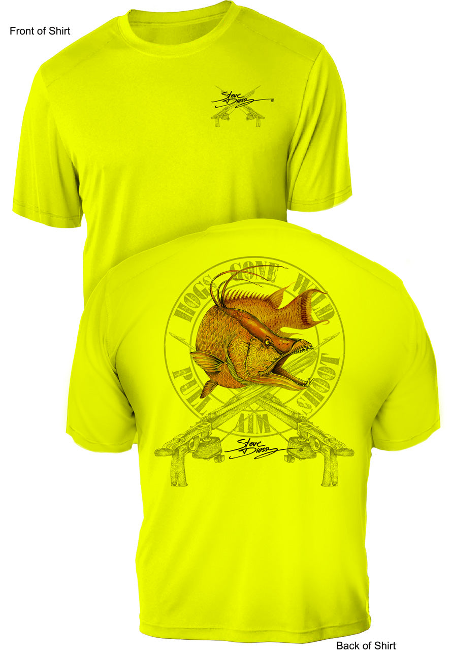 Hogs Gone Wild- UV Sun Protection Shirt - 100% Polyester - Short Sleeve UPF 50